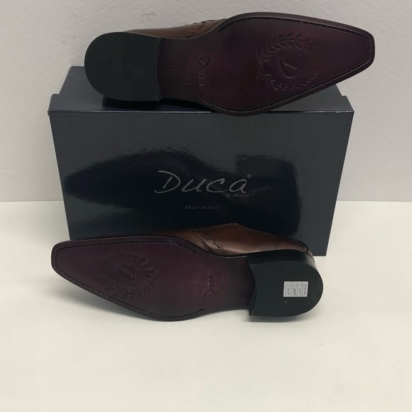 Ducas shoes Italian blue/cognac oxford point toe - Picture 4 of 4